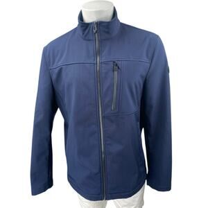 Calvin Klein Men's Blue Zip Up Long Sleeve Water Resistant Rain Coat Jacket Sz L